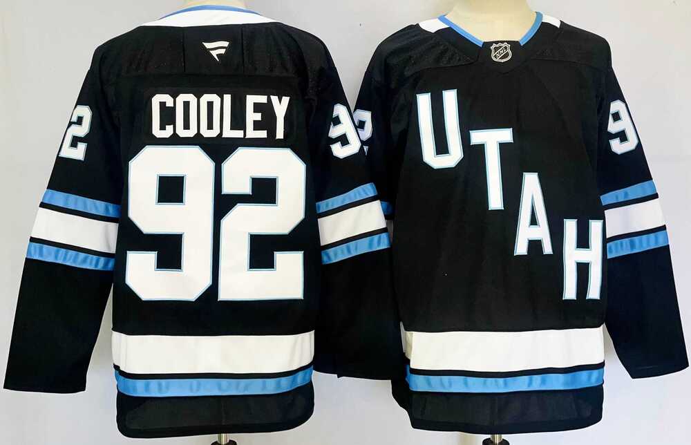 Mens Utah Hockey Club #92 Logan Cooley Navy 2024-25 Stitched Jersey